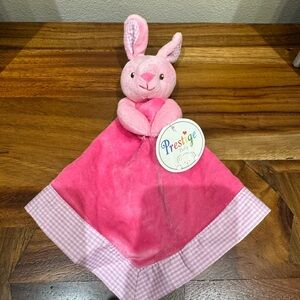 Prestige baby lovey pink bunny toy stuffed animal Al new with tags